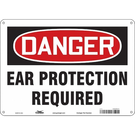 Condor Safety Sign, 10 in Height, 14 in Width, Polyethylene, Horizontal Rectangle, English, 466D27 466D27