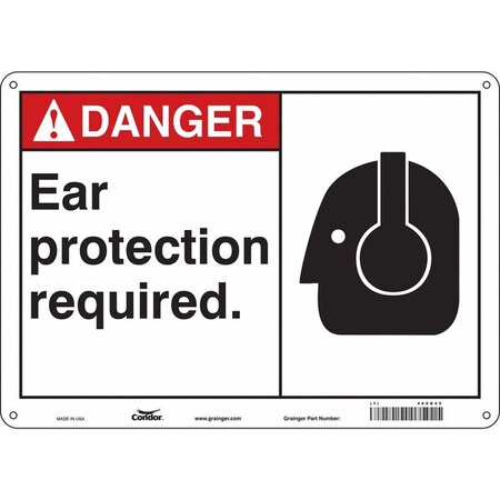 Condor Safety Sign, 10 in Height, 14 in Width, Polyethylene, Horizontal Rectangle, English, 466D45 466D45
