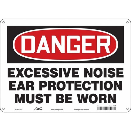 Condor Safety Sign, 10 in Height, 14 in Width, Polyethylene, Horizontal Rectangle, English, 466F12 466F12