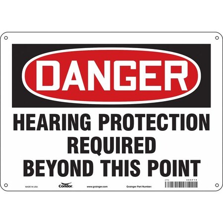 Condor Safety Sign, 10 in Height, 14 in Width, Polyethylene, Horizontal Rectangle, English, 466F19 466F19