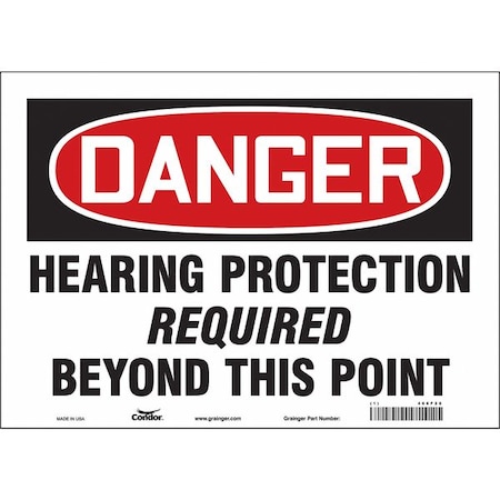 Condor Safety Sign, 10 in Height, 14 in Width, Vinyl, Horizontal Rectangle, English, 466F28 466F28