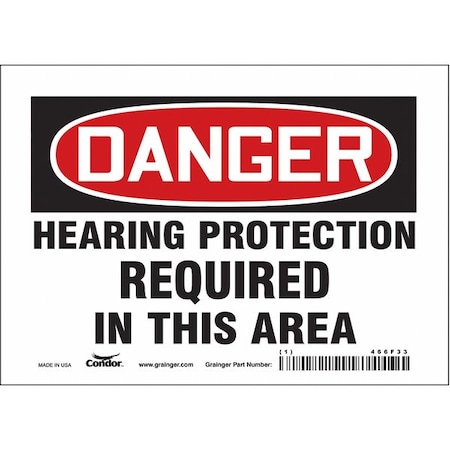 Condor Safety Sign, 5 in Height, 7 in Width, Vinyl, Horizontal Rectangle, English, 466F33 466F33