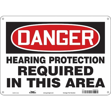 Condor Safety Sign, 10 in Height, 14 in Width, Aluminum, Horizontal Rectangle, English, 466F37 466F37