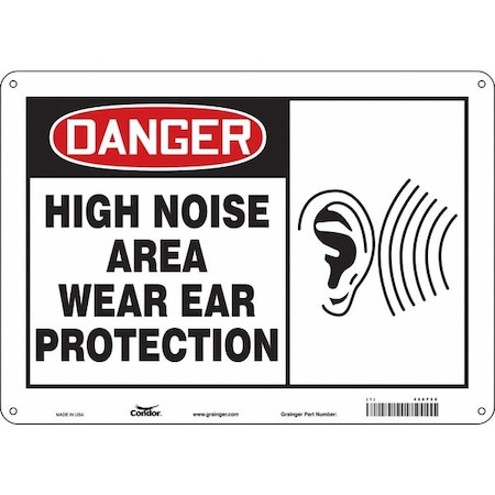 Condor Safety Sign, 10 in Height, 14 in Width, Aluminum, Horizontal Rectangle, English, 466F58 466F58