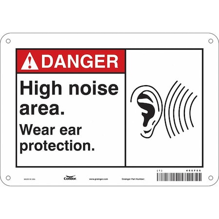 Condor Safety Sign, 7 in Height, 10 in Width, Polyethylene, Vertical Rectangle, English, 466F66 466F66