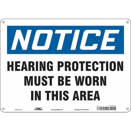 Condor Safety Sign, 10 in Height, 14 in Width, Polyethylene, Horizontal Rectangle, English, 466G39 466G39