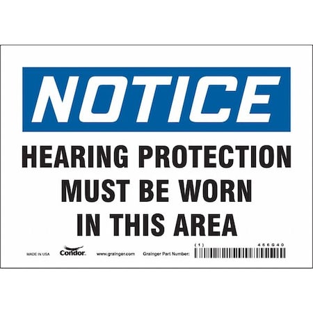 Condor Safety Sign, 5 in Height, 7 in Width, Vinyl, Horizontal Rectangle, English, 466G40 466G40