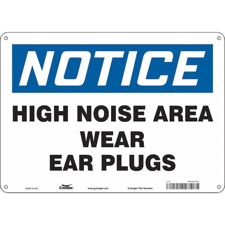 Condor Safety Sign, 10 in Height, 14 in Width, Polyethylene, Horizontal Rectangle, English, 466G49 466G49