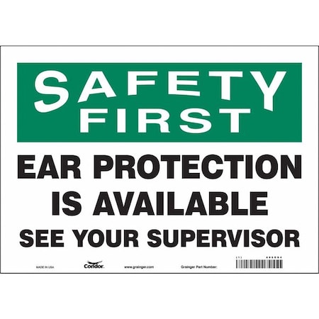 Condor Safety Sign, 10 in Height, 14 in Width, Vinyl, Horizontal Rectangle, English, 466G64 466G64