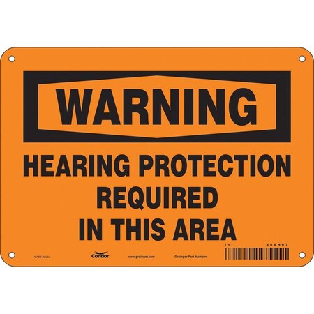 Condor Safety Sign, 7 in Height, 10 in Width, Polyethylene, Vertical Rectangle, English, 466H07 466H07