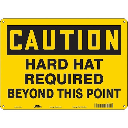 Condor Safety Sign, 10 in Height, 14 in Width, Polyethylene, Horizontal Rectangle, English, 466K92 466K92