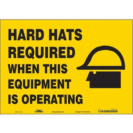 Condor Safety Sign, 10 in Height, 14 in Width, Vinyl, Horizontal Rectangle, English, 466K42 466K42