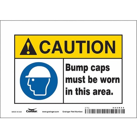Condor Safety Sign, 5 in Height, 7 in Width, Vinyl, Horizontal Rectangle, English, 466K55 466K55