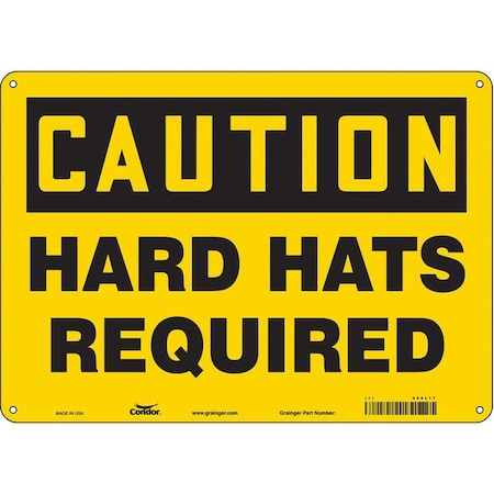 Condor Safety Sign, 10 in Height, 14 in Width, Polyethylene, Horizontal Rectangle, English, 466L17 466L17