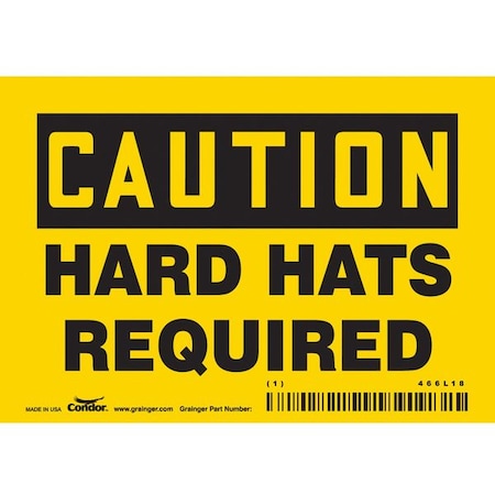 Condor Safety Sign, 3 1/2 in Height, 5 in Width, Vinyl, Horizontal Rectangle, English, 466L18 466L18