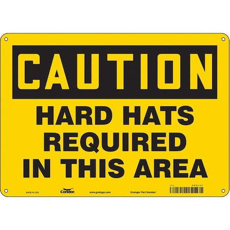 Condor Safety Sign, 10 in Height, 14 in Width, Aluminum, Horizontal Rectangle, English, 466L37 466L37