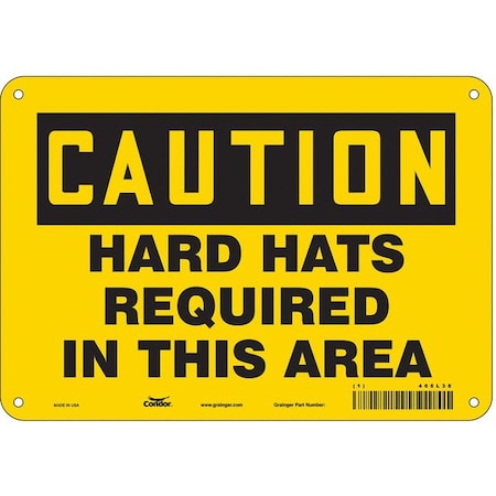 Condor Safety Sign, 7 in Height, 10 in Width, Polyethylene, Vertical Rectangle, English, 466L38 466L38