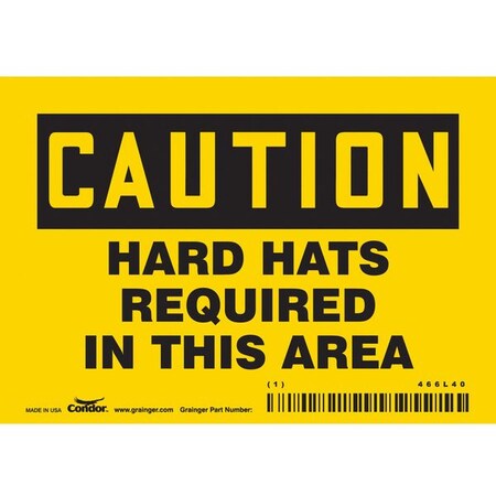 Condor Safety Sign, 3 1/2 in Height, 5 in Width, Vinyl, Horizontal Rectangle, English, 466L40 466L40