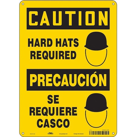Condor Safety Sign, 14 in Height, 10 in Width, Polyethylene, Vertical Rectangle, English, Spanish, 466L56 466L56