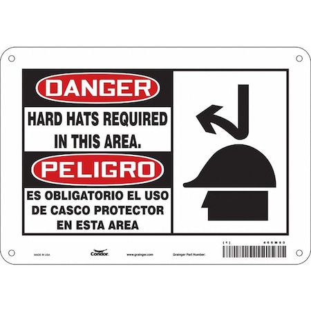 Condor Safety Sign, Personal Protection, 7" H, 466M90 466M90