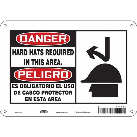 Condor Safety Sign, Personal Protection, 7" H, 466M92 466M92