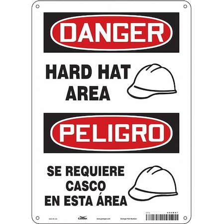 Condor Safety Sign, 14 in Height, 10 in Width, Aluminum, Vertical Rectangle, English, Spanish, 466M07 466M07