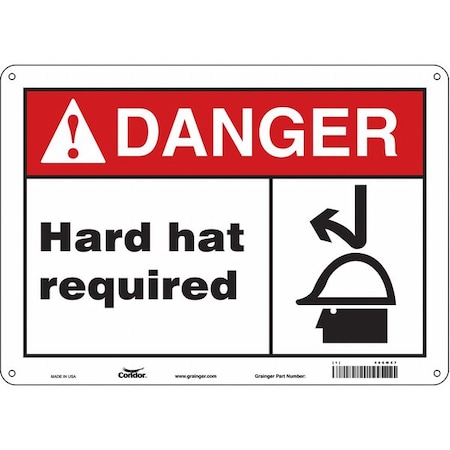 Condor Safety Sign, 10 in Height, 14 in Width, Polyethylene, Horizontal Rectangle, English, 466M57 466M57