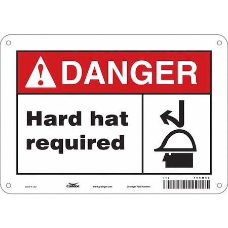 Condor Safety Sign, 7 in Height, 10 in Width, Polyethylene, Vertical Rectangle, English, 466M59 466M59