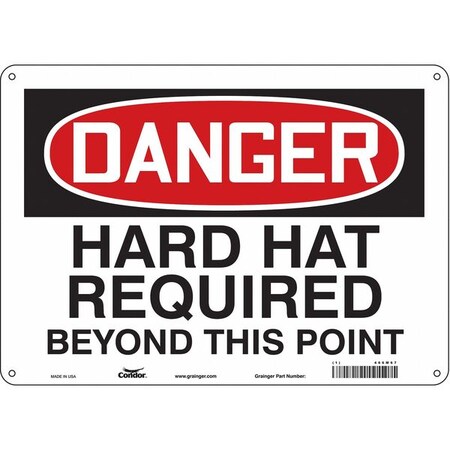 Condor Safety Sign, 10 in Height, 14 in Width, Polyethylene, Horizontal Rectangle, English, 466M67 466M67