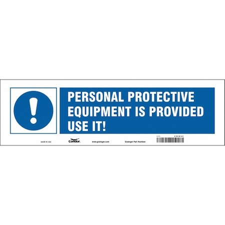 Condor Safety Sign, 5" H, 17" W, Vinyl, 466N84 466N84