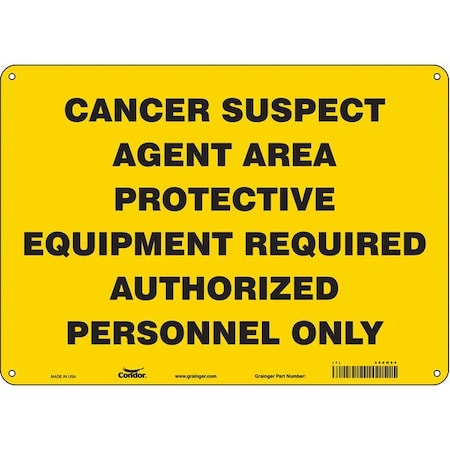 Condor Safety Sign, 10 in Height, 14 in Width, Aluminum, Horizontal Rectangle, English, 466N94 466N94