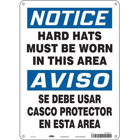 Condor Safety Sign, 14 in Height, 10 in Width, Aluminum, Vertical Rectangle, English, Spanish, 466N21 466N21