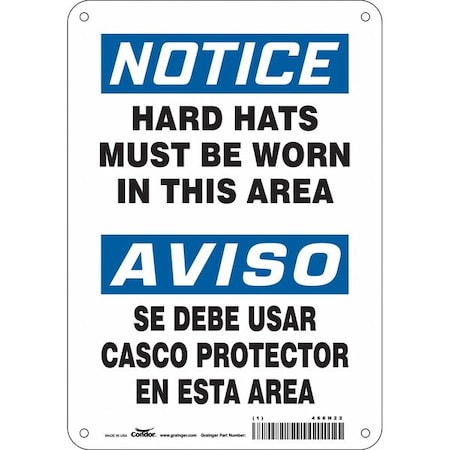Condor Safety Sign, Personal Protection, 10" H, 466N22 466N22