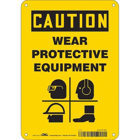 Condor Safety Sign, 10 in Height, 7 in Width, Polyethylene, Horizontal Rectangle, English, 466P88 466P88