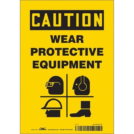 Condor Safety Sign, 10 in Height, 7 in Width, Vinyl, Horizontal Rectangle, English, 466P90 466P90