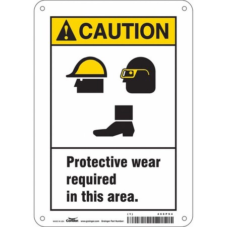 Condor Safety Sign, 10 in Height, 7 in Width, Polyethylene, Horizontal Rectangle, English, 466P94 466P94