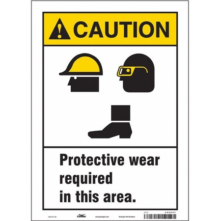 Condor Safety Sign, 14 in Height, 10 in Width, Vinyl, Vertical Rectangle, English, 466P97 466P97