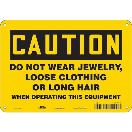 Condor Safety Sign, 7 in Height, 10 in Width, Aluminum, Vertical Rectangle, English, 466P74 466P74