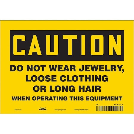 Condor Safety Sign, 7 in Height, 10 in Width, Vinyl, Vertical Rectangle, English, 466P78 466P78