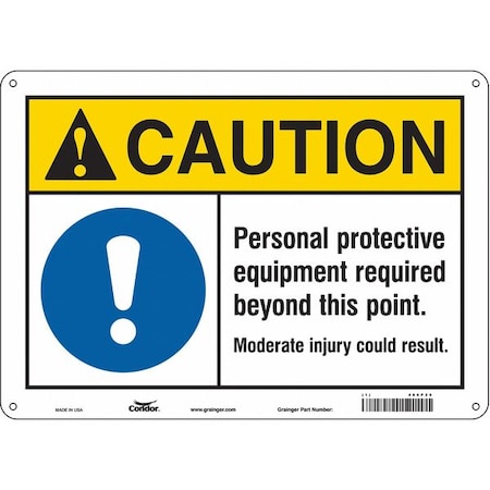 Condor Safety Sign, 10 in Height, 14 in Width, Aluminum, Horizontal Rectangle, English, 466P26 466P26