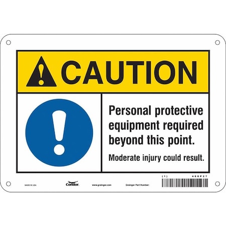 Condor Safety Sign, 7 in Height, 10 in Width, Polyethylene, Vertical Rectangle, English, 466P27 466P27