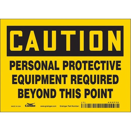 Condor Safety Sign, 5 in Height, 7 in Width, Vinyl, Horizontal Rectangle, English 466P36