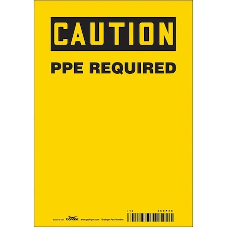 Condor Safety Sign, 10 in Height, 7 in Width, Vinyl, Horizontal Rectangle, English, 466P45 466P45