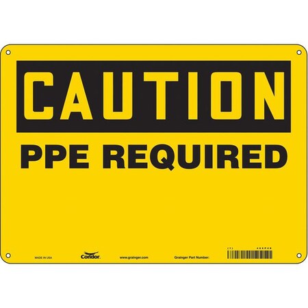 Condor Safety Sign, 10 in Height, 14 in Width, Aluminum, Horizontal Rectangle, English, 466P48 466P48
