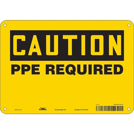 Condor Safety Sign, 7 in Height, 10 in Width, Polyethylene, Vertical Rectangle, English, 466P50 466P50