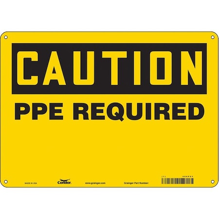 Condor Safety Sign, 10 in Height, 14 in Width, Polyethylene, Horizontal Rectangle, English, 466P51 466P51