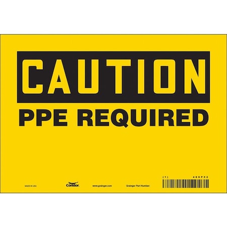 Condor Safety Sign, 7 in Height, 10 in Width, Vinyl, Vertical Rectangle, English, 466P52 466P52