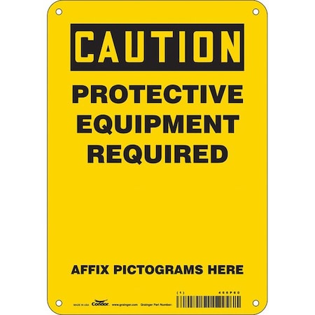 Condor Safety Sign, 10 in Height, 7 in Width, Aluminum, Horizontal Rectangle, English, 466P60 466P60
