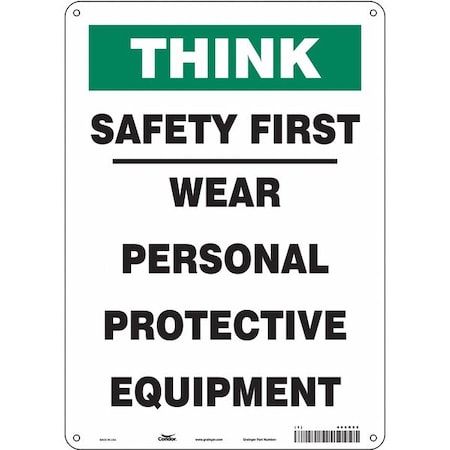 Condor Safety Sign, 14 in Height, 10 in Width, Aluminum, Vertical Rectangle, English, 466R85 466R85