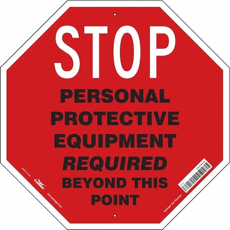 Condor Safety Sign, 24 in Height, 24 in Width, Polyethylene, Octagon, English 466R90